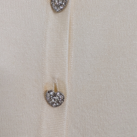 CABLE AND GAUGE IVORY CARDIGAN SIZE SMALL - Picture 4 of 5